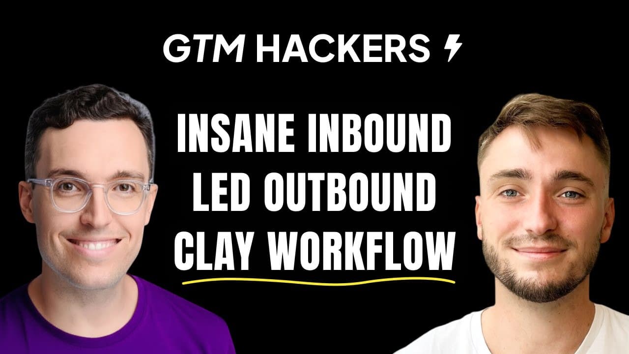 He builds the best inbound-led outbound playbooks using Clay to generate a constant flow of pipeline
